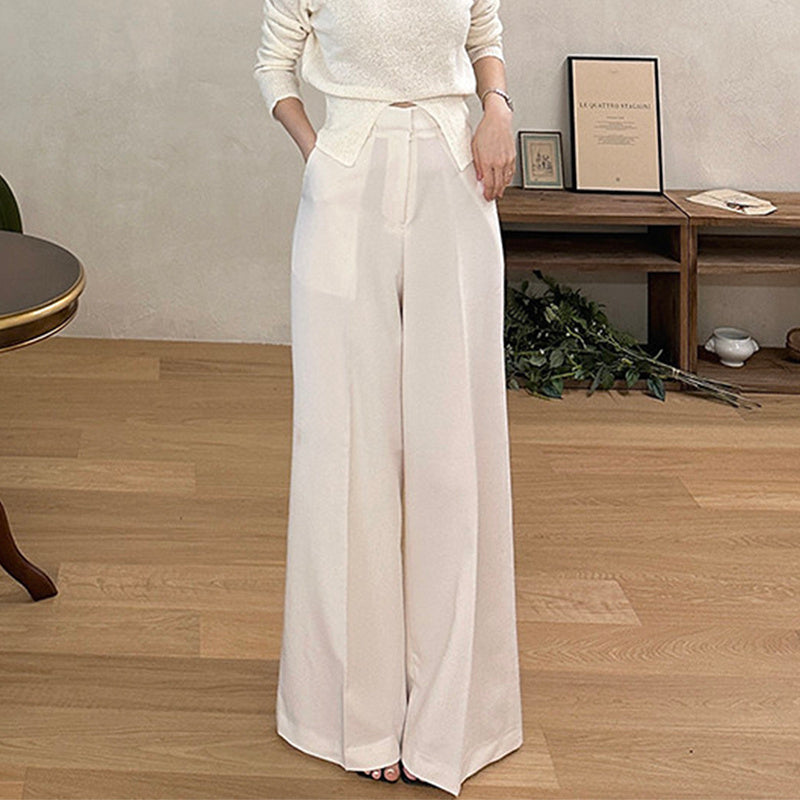 Korean Wide-Leg Mopping Pants for Women – Elastic Casual Palazzo Trousers 2025