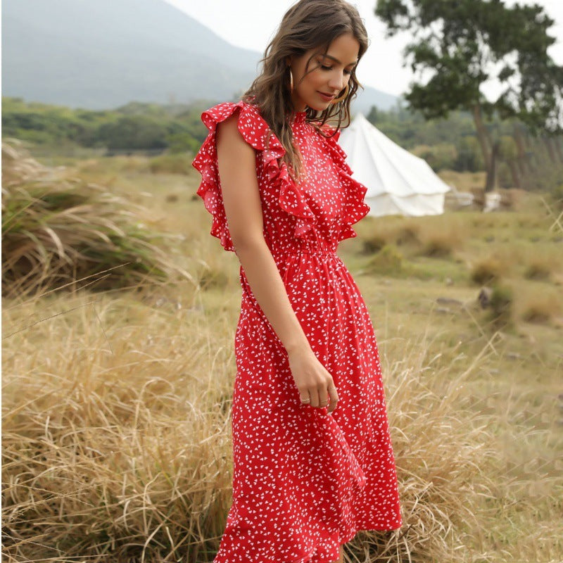 Floral Chiffon Maxi Dress for Women – Lightweight Summer Gown with Flowing Silhouette 2025