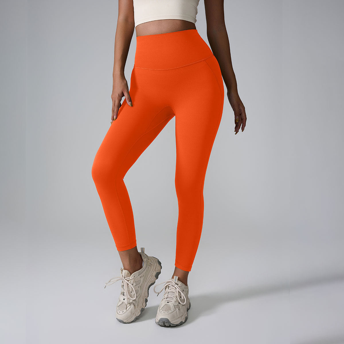 Seamless High-Waist ‘Nude Feel’ Yoga Pants – Stretchy Peach Yoga Leggings 2025