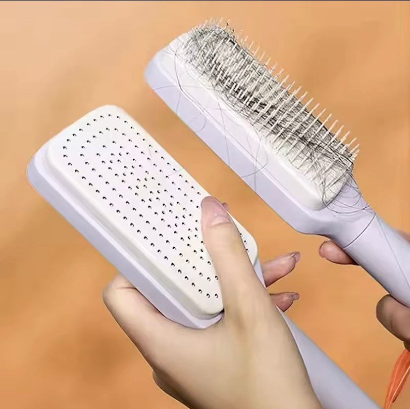 Self-Cleaning Hairbrush - Easy Cleaning & Scalp Massage! ๐โโ๏ธโจ #HairCare #SelfCleaningBrush