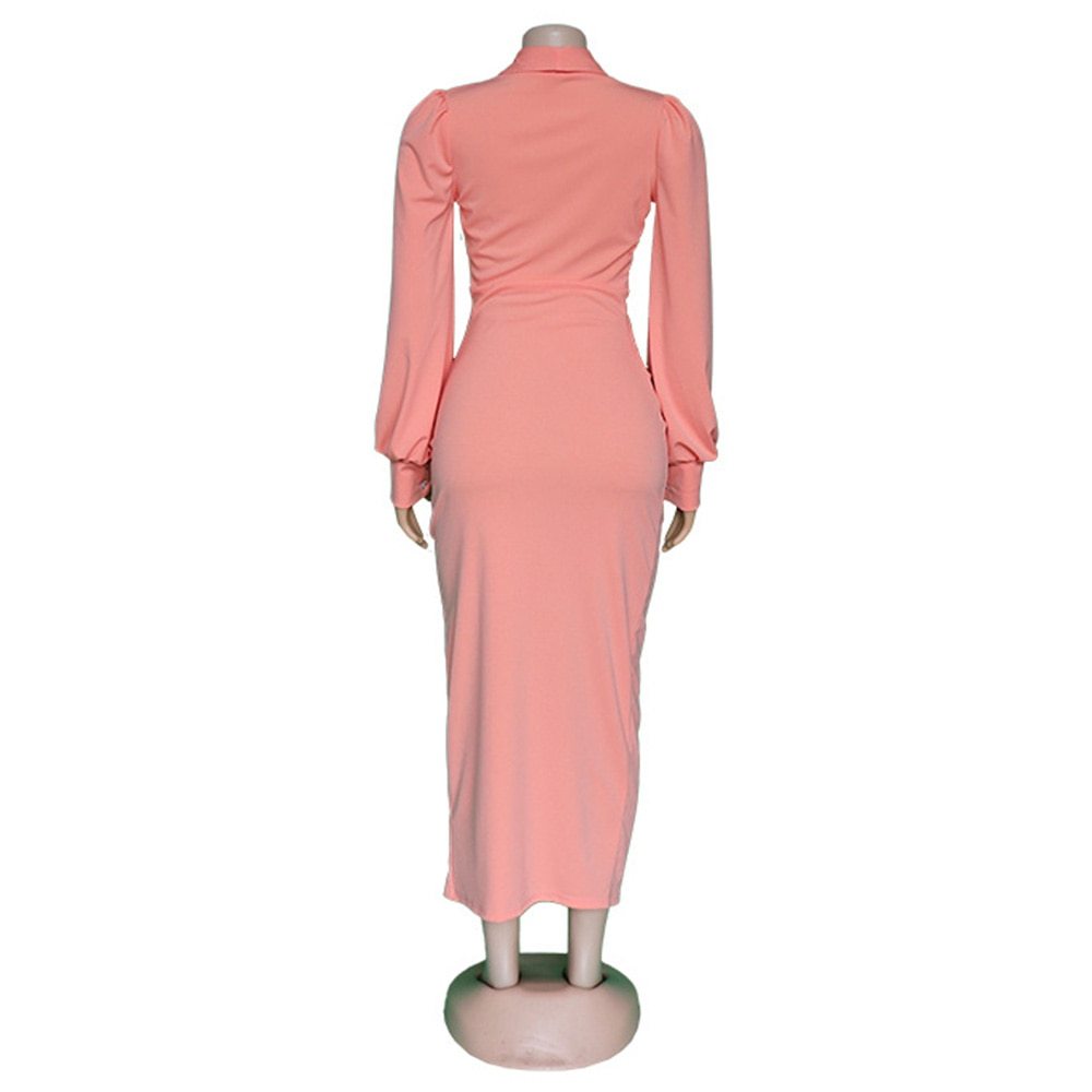 Long-Sleeve Ankara Pencil Dress for Women – Elegant African Print Office Wear 2025