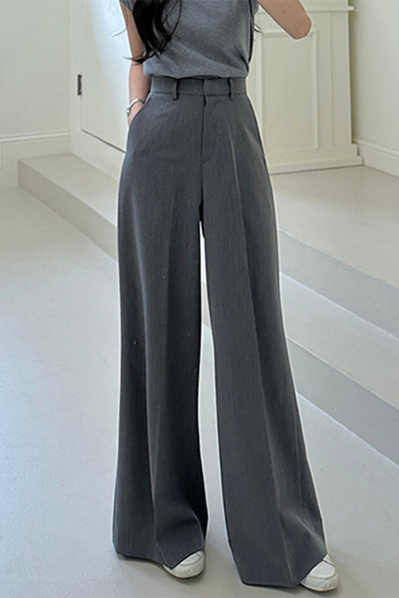 Korean Wide-Leg Mopping Pants for Women – Elastic Casual Palazzo Trousers 2025