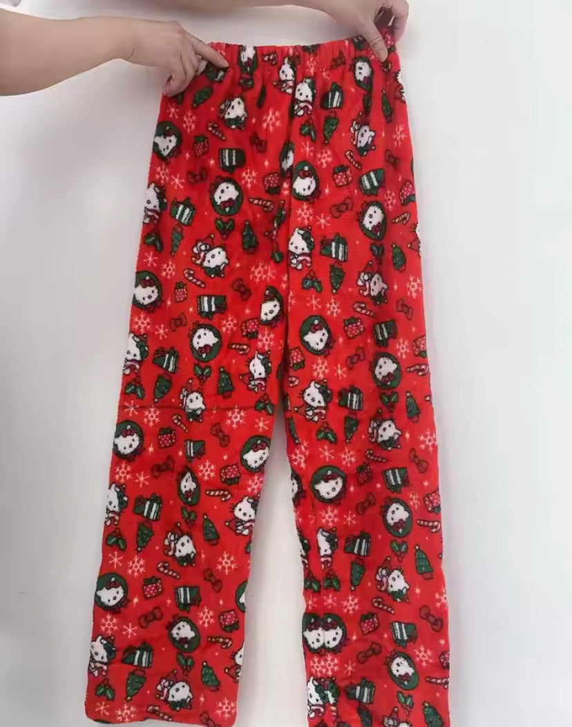 Women’s Fluffy Hello Kitty Christmas Pyjamas - Cozy Multi-Color Holiday Vibes! 🎄💖 #HelloKitty #HolidayPJs