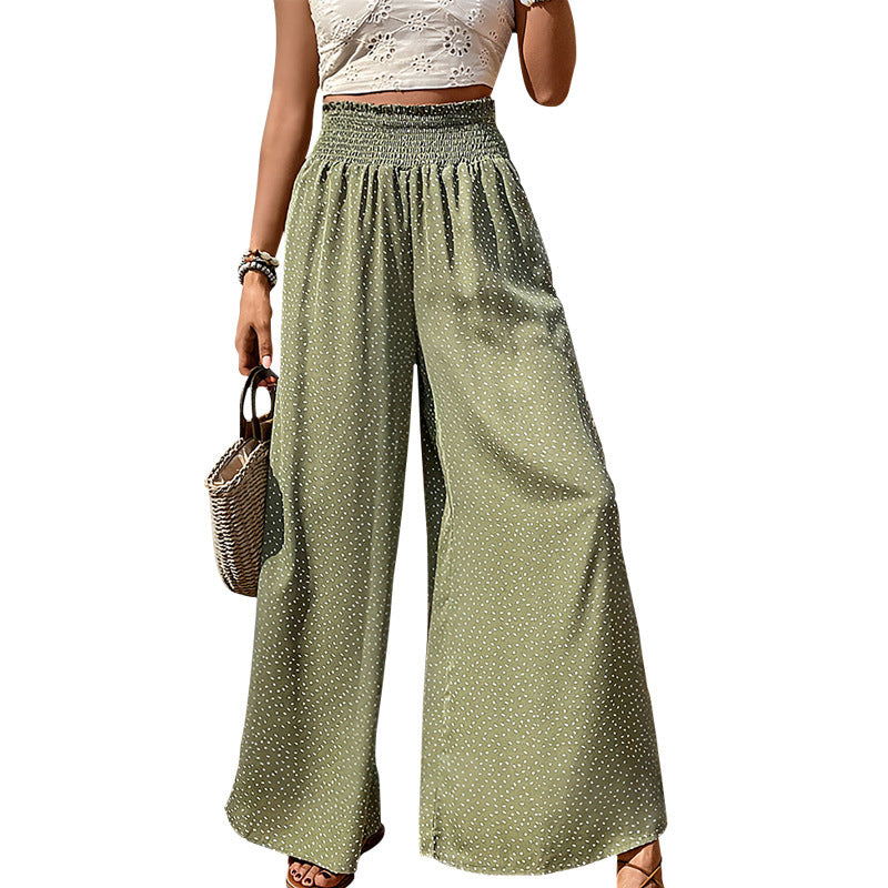 Personalized Wide-Leg Palazzo Pants for Women – Elastic High Waist, Custom Comfort 2025