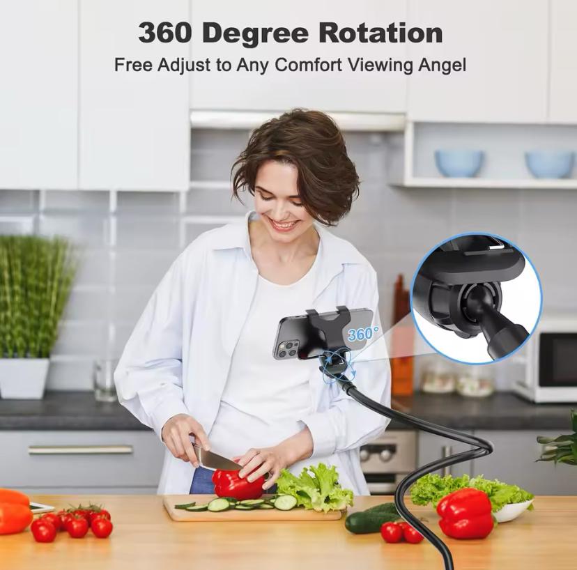 Flexible Gooseneck Phone Holder – Adjustable & Hands-Free Mount