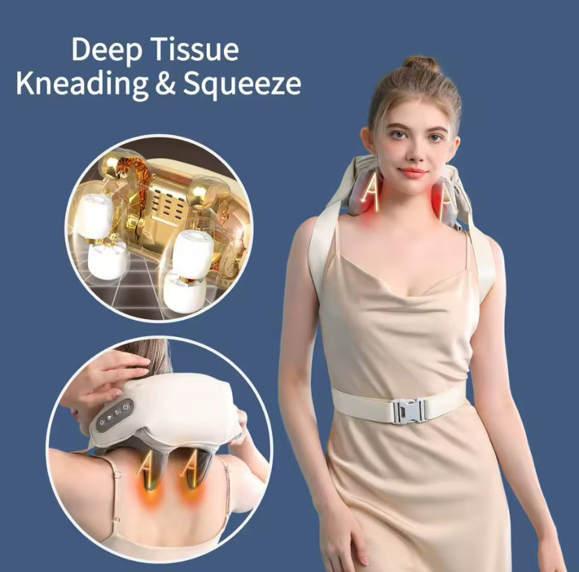 Neck & Shoulder Massager – Deep Tissue Shiatsu with Heat for Pain Relief