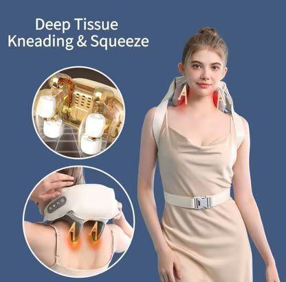 Neck & Shoulder Massager – Deep Tissue Shiatsu with Heat for Pain Relief
