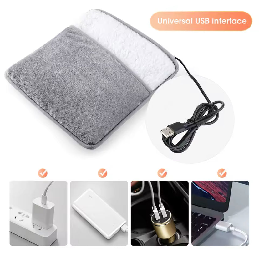 Winter Electric Foot Heating Pad – USB Rechargeable Plush Warmer