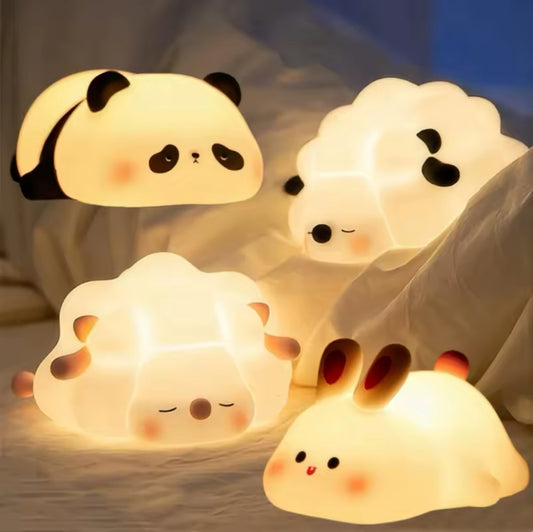 Cute LED Night Light - Silicone Animal Nightlight (Panda, Sheep, Rabbit)