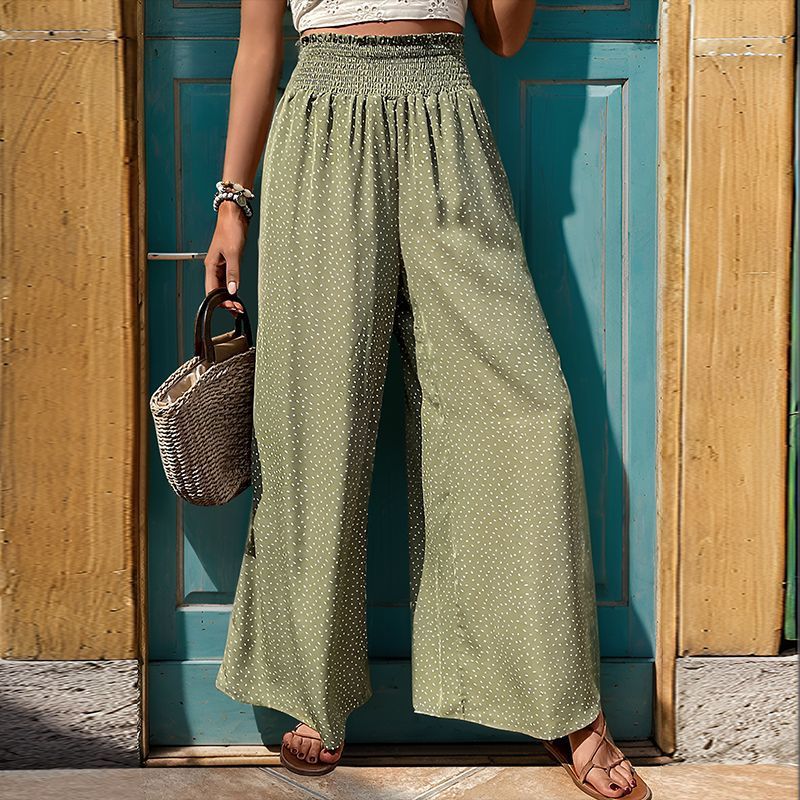 Personalized Wide-Leg Palazzo Pants for Women – Elastic High Waist, Custom Comfort 2025