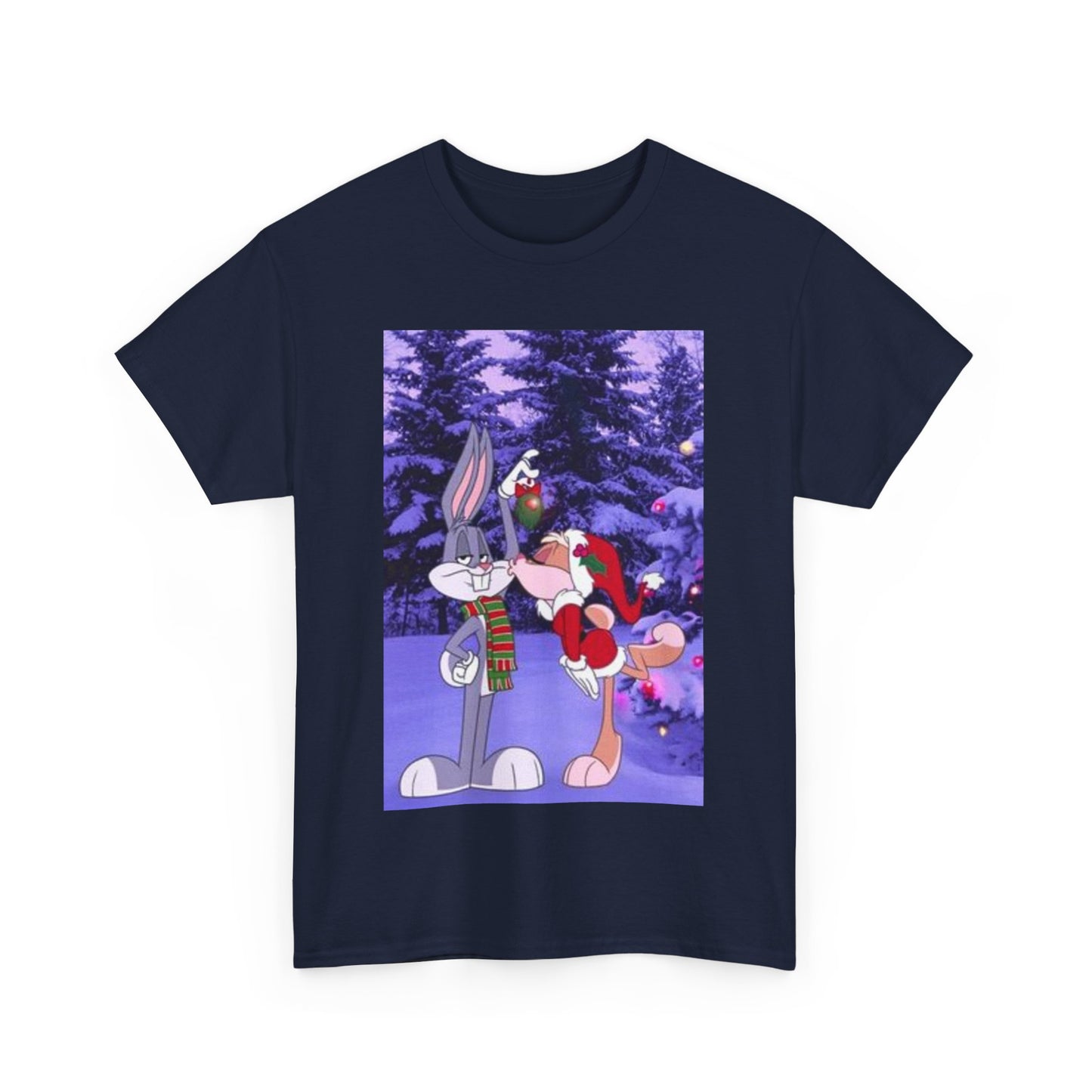 Festive Cartoon Bugs Bunny Mens Heavy Cotton T-Shirt