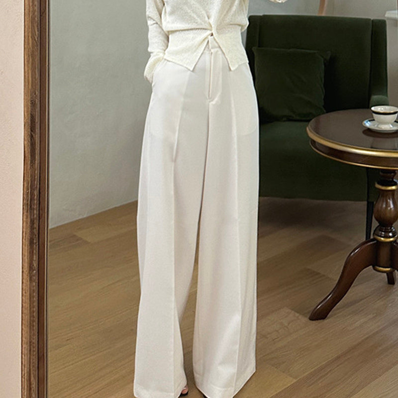 Korean Wide-Leg Mopping Pants for Women – Elastic Casual Palazzo Trousers 2025