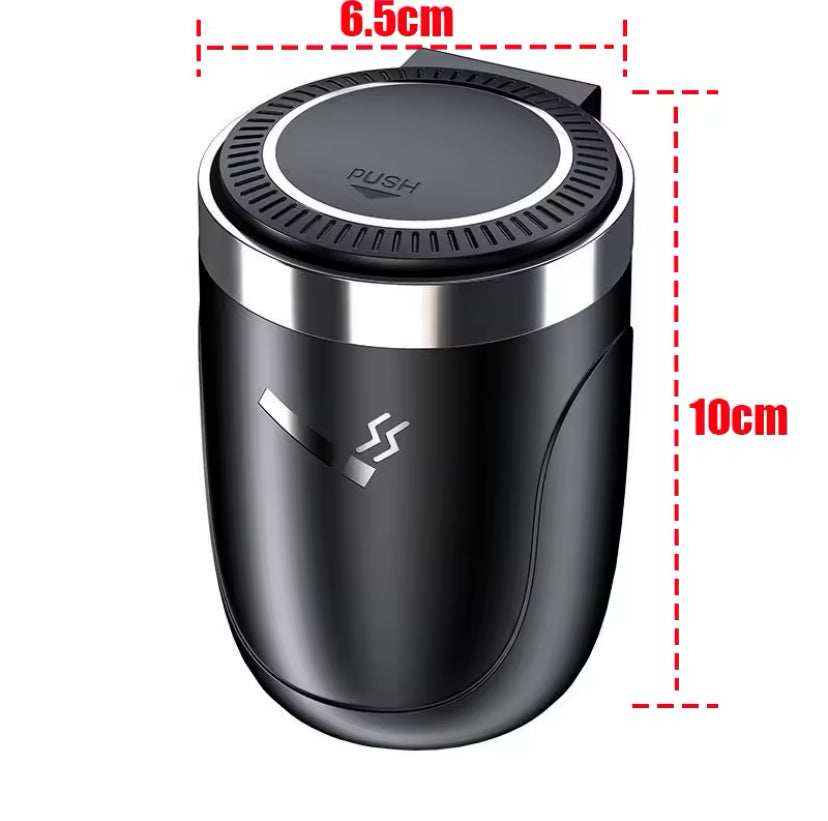 Car Ashtray with LED Light – Universal Alloy Smokeless Auto Ashtray