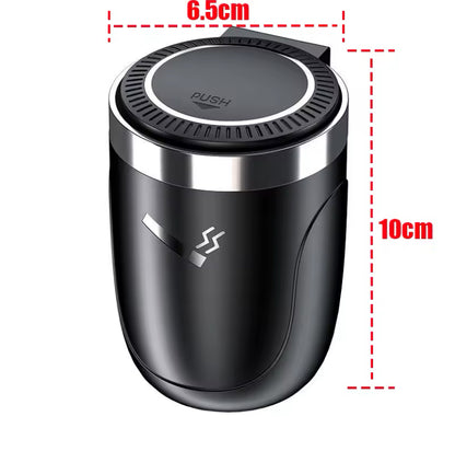 Car Ashtray with LED Light – Universal Alloy Smokeless Auto Ashtray