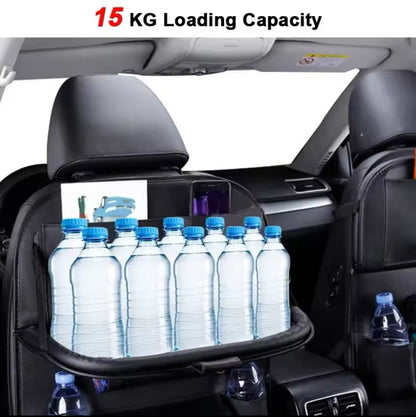 Multi-Functional Car Seat Back Organizer with Foldable Tray