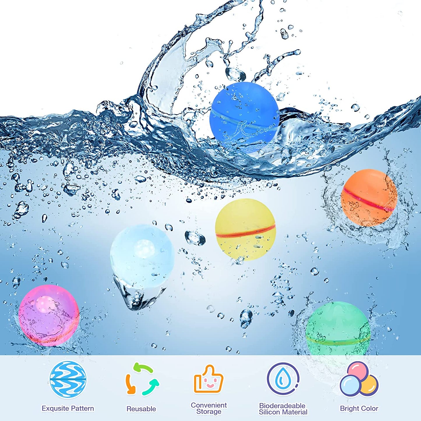 PrimeFinds™ Reusable Water Balloons (12 pcs)