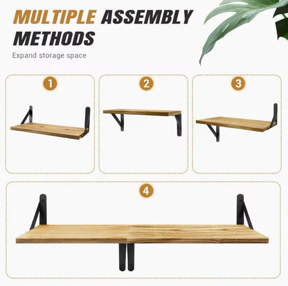 Set of 3 Floating Shelves,Paulownia Wood Wall Shelves, Decorative Wall Shelf for Bedroom,Living Room, Kitchen, Study, Bathroom