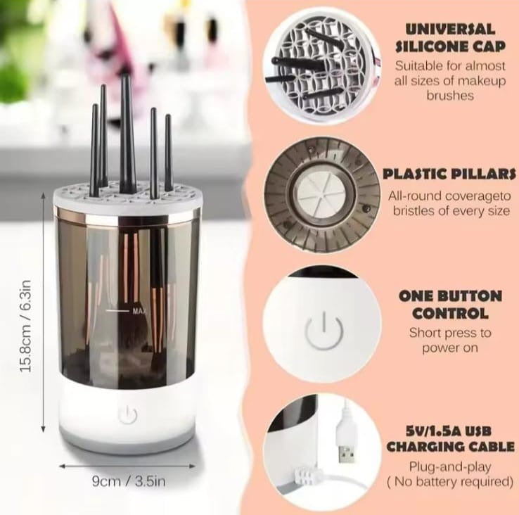 Portable Electric Makeup Brush Cleaner - Quick & Easy! 💄✨ #MakeupEssentials #BrushCleaner