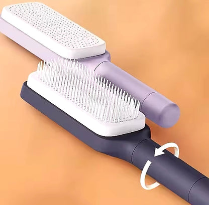 Self-Cleaning Hairbrush - Easy Cleaning & Scalp Massage! 💇‍♀️✨ #HairCare #SelfCleaningBrush