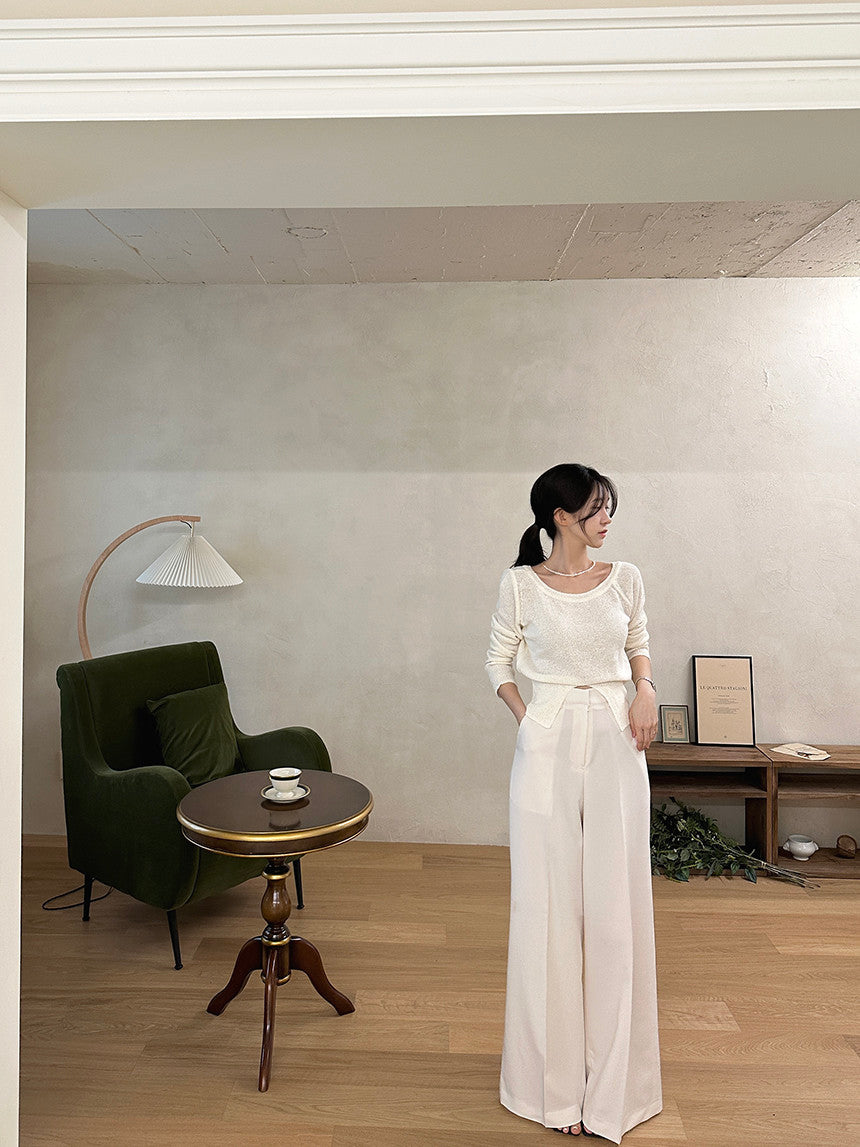Korean Wide-Leg Mopping Pants for Women – Elastic Casual Palazzo Trousers 2025